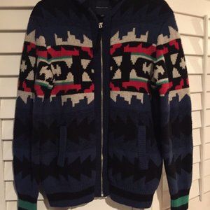 AMERICAN EAGLE Mens Zip Cardigan Sweater Southwest